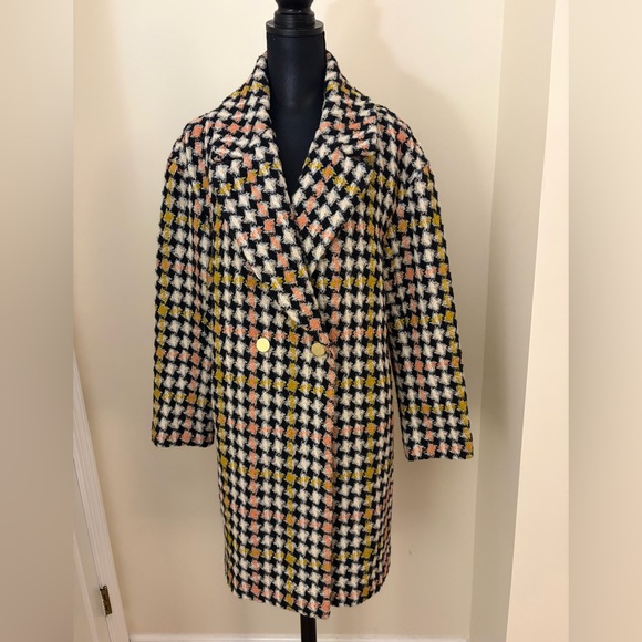 EUC J. Crew Collection Oversize LurexTweed Coat sz 10 - Picture 2 of 9